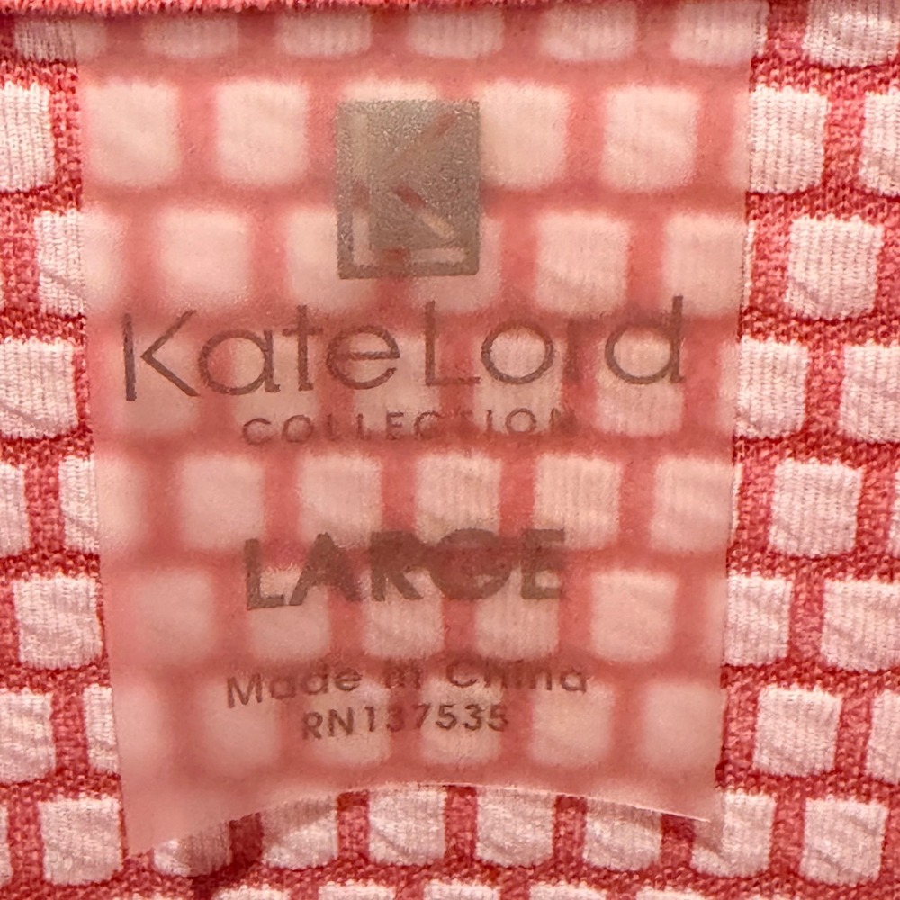 Kate Lord The Greenbrier Coral Orange Quarter Zip Pullover Sweater KE50 Large - Picture 3 of 9